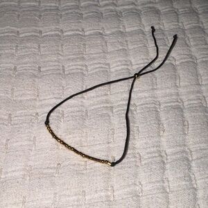 Elegant Black and Gold Beaded Bracelet Says “F*** off” in Morse Code